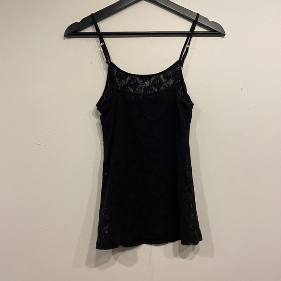 George Black Lace Sheer Tank Top Size Medium - Picture 3 of 3